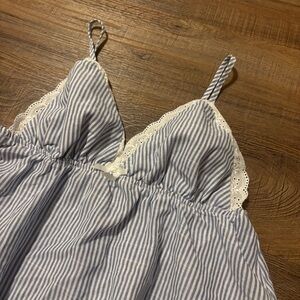SHEIN Blue and White Striped Blouse